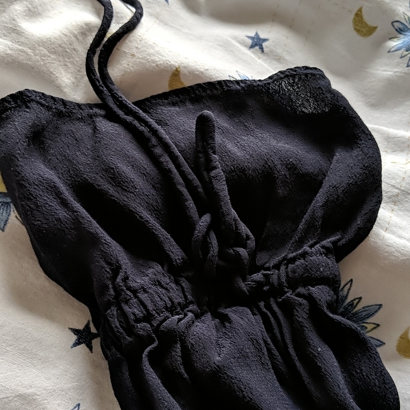 LOFT Off shoulder navy crepe dress XSP - Picture 7 of 7